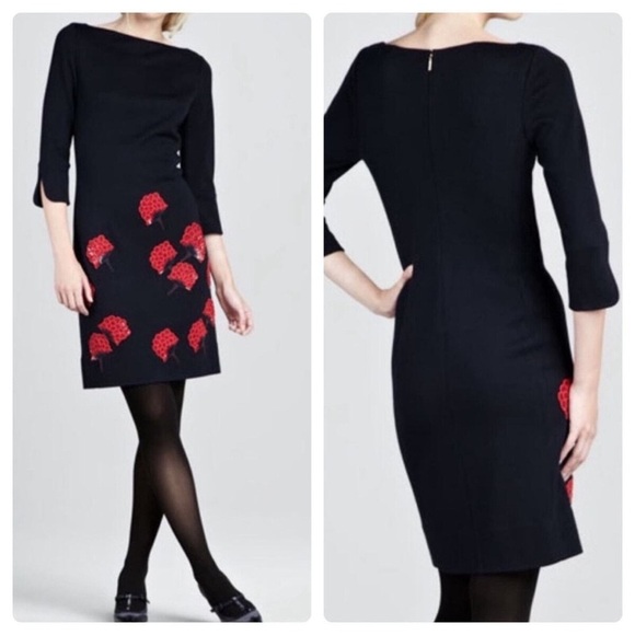 TORY BURCH Etta Blue Wool Blend Bead & Sequin Embellished Mini Dress Women Sz S - Picture 1 of 6